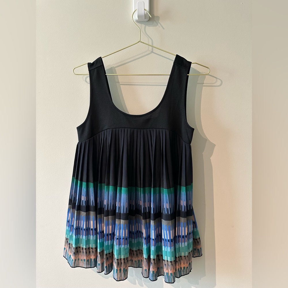 Anthropologie Deletta Pleated Accordion Tank Top size XS